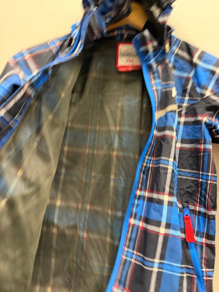 Helly Hansen Plaid Jacket – 7 (122cm) | Blue Black & Red - Nest and Sprout-Consignment