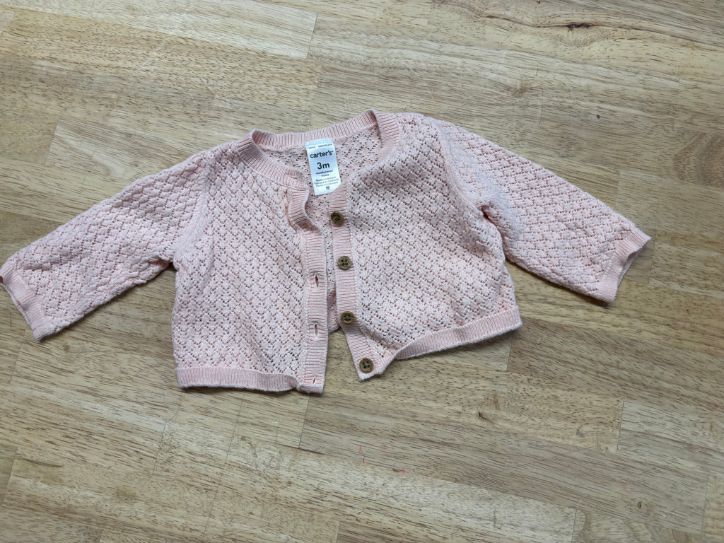 Carter’s Peach Openwork Cardigan | Size 3M