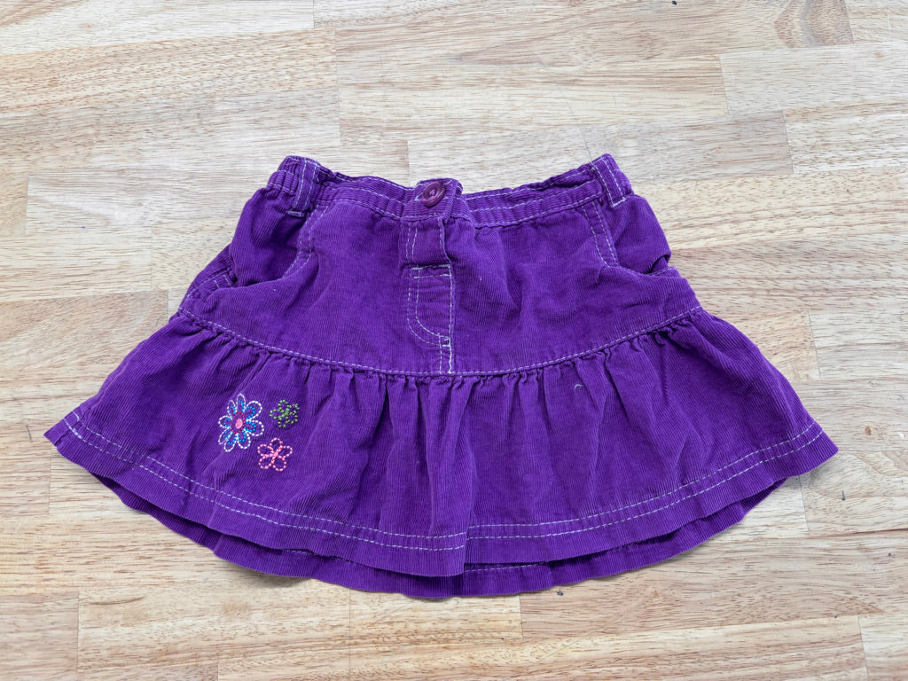 George 2T Corduroy Skirt – Purple Floral