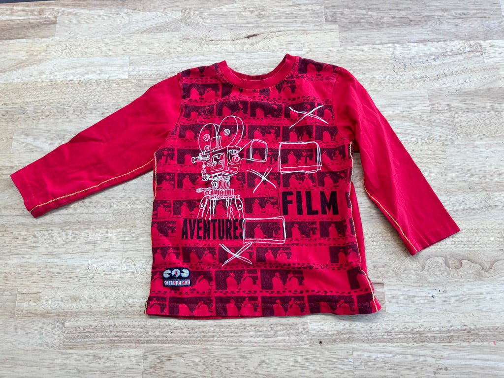 Deux Par Deux Graphic Long Sleeve Shirt | Size 3 - Nest and Sprout - Consignment