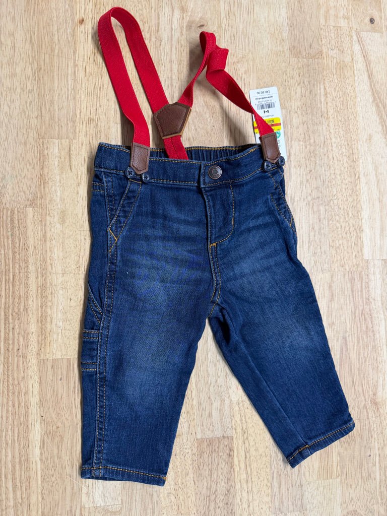 Baby Bgosh Suspender Pants – 6M NWT | Dark Wash Denim - Nest and Sprout - Consignment