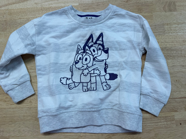 Bluey Logo Shirt – 4T | cream and Light Grey