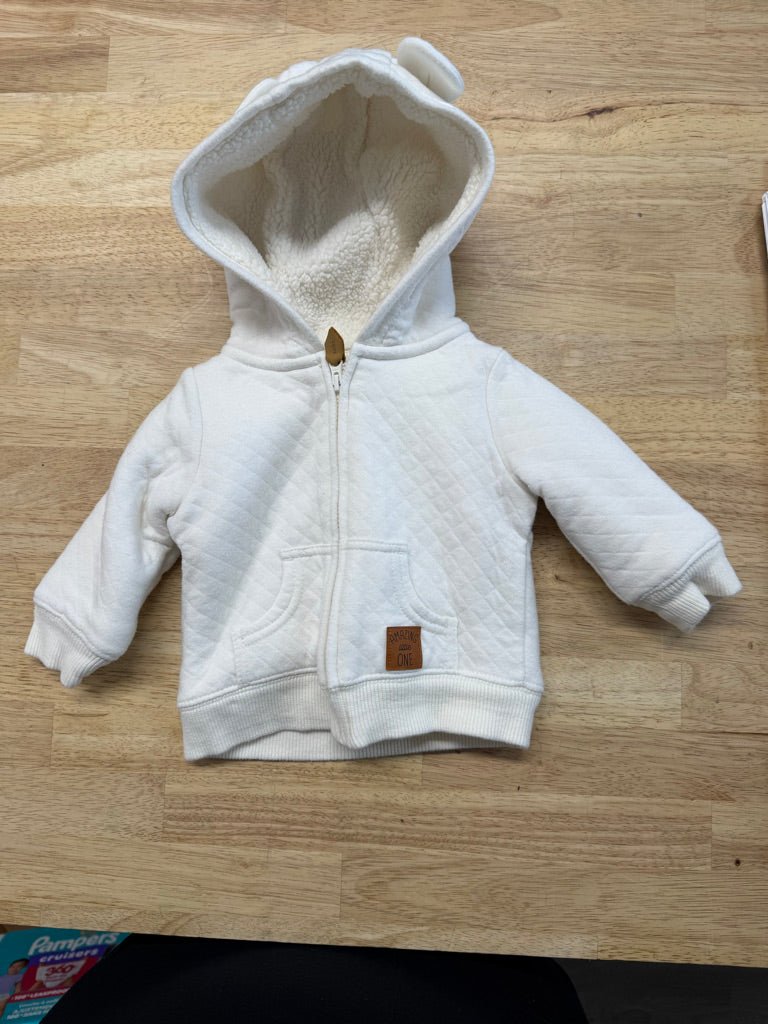 Simple Joys by Carter’s Sherpa Hoodie White | Size 0–3M - Nest and Sprout - Consignment
