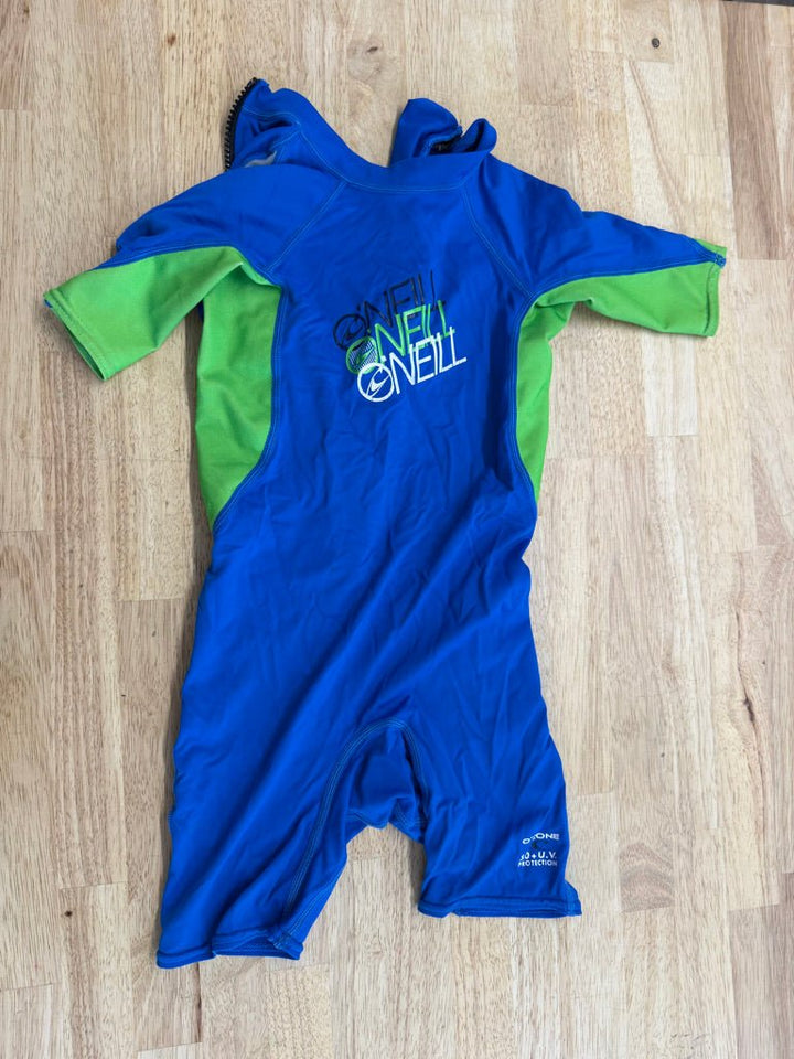 O'Neill One - Piece Swimsuit – Size 4 | Blue & Green, Zip - Up, UV Protection - Nest and Sprout - Consignment