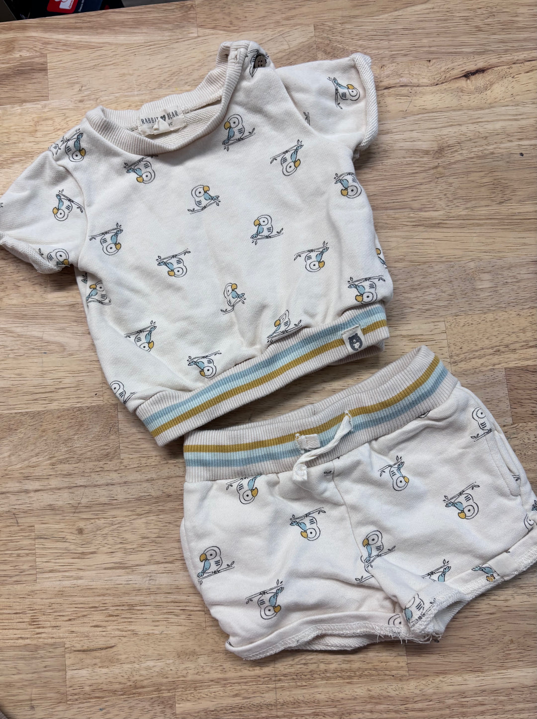 Rabbit & Bear Two-Piece Terry Set – 12M