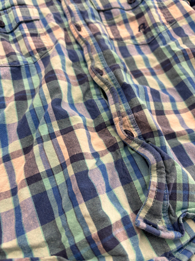 Roper Size 6–7 Button-Up Shirt – Blue Plaid