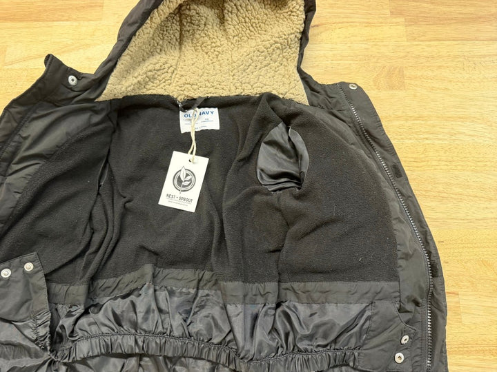 Old Navy Puffer Jacket – 3T | Black | Snow Skirt | Felted Fleece Hood - Nest and Sprout-Consignment