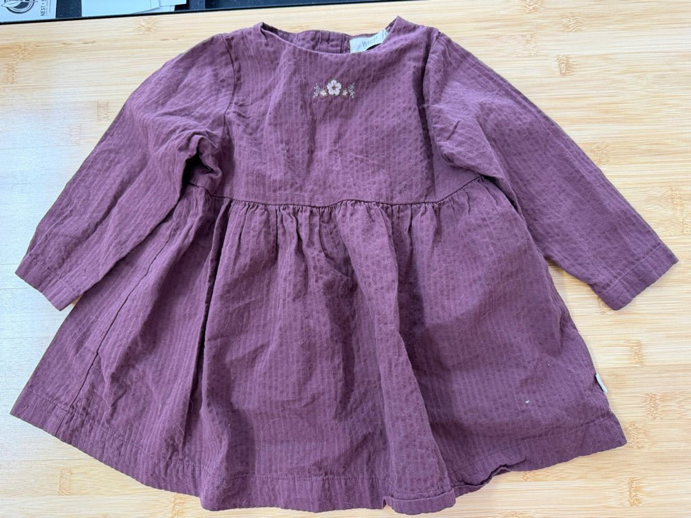 Wheat Long Sleeve Dress – 18M | Dress Gunvor Embroidery - Nest and Sprout-Consignment