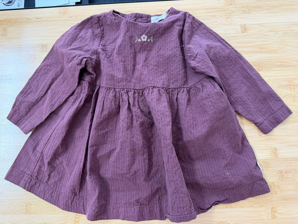 Wheat Long Sleeve Dress – 18M | Dress Gunvor Embroidery - Nest and Sprout-Consignment