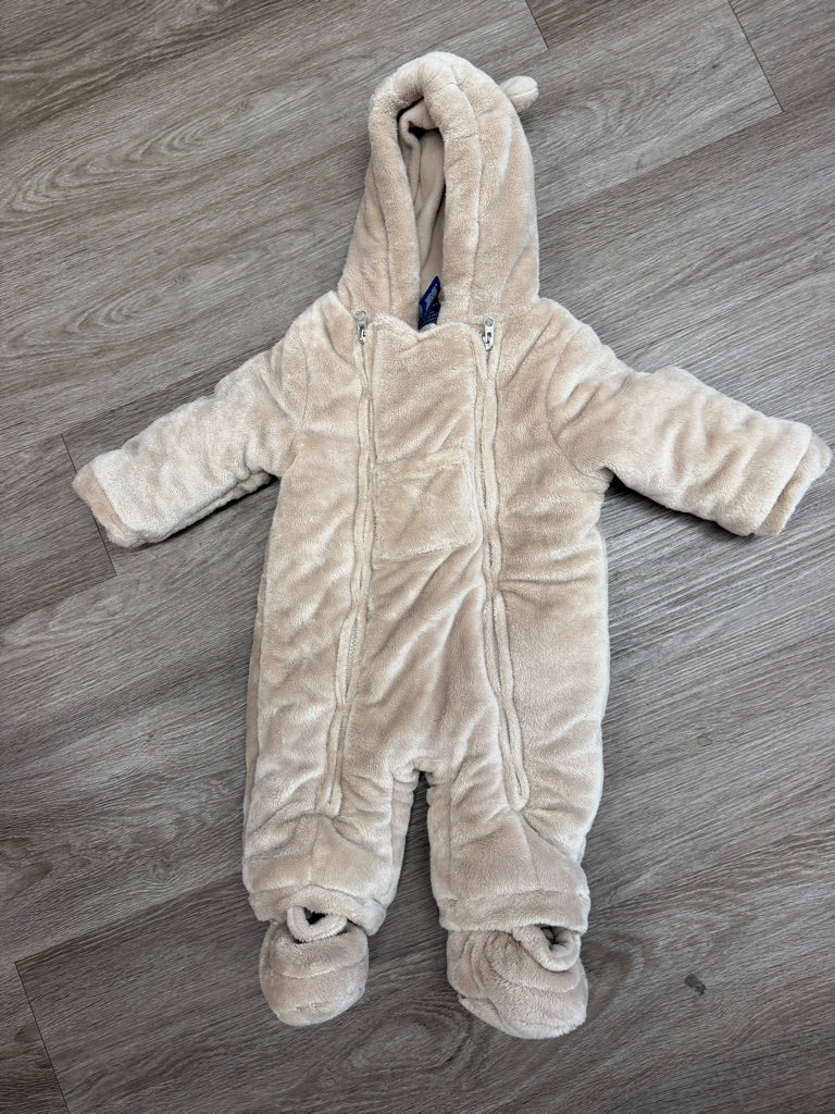 TheNorth Peak Teddy Bear Fleece Bunting Suit – 12M | Light Brown Oversized Fit