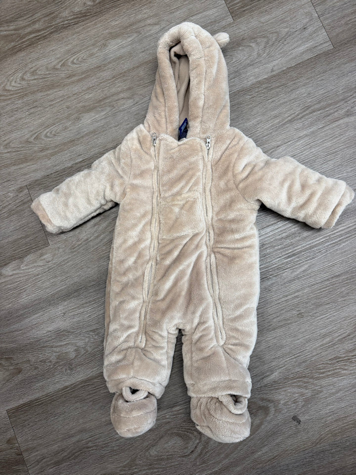 TheNorth Peak Teddy Bear Fleece Bunting Suit – 12M | Light Brown Oversized Fit