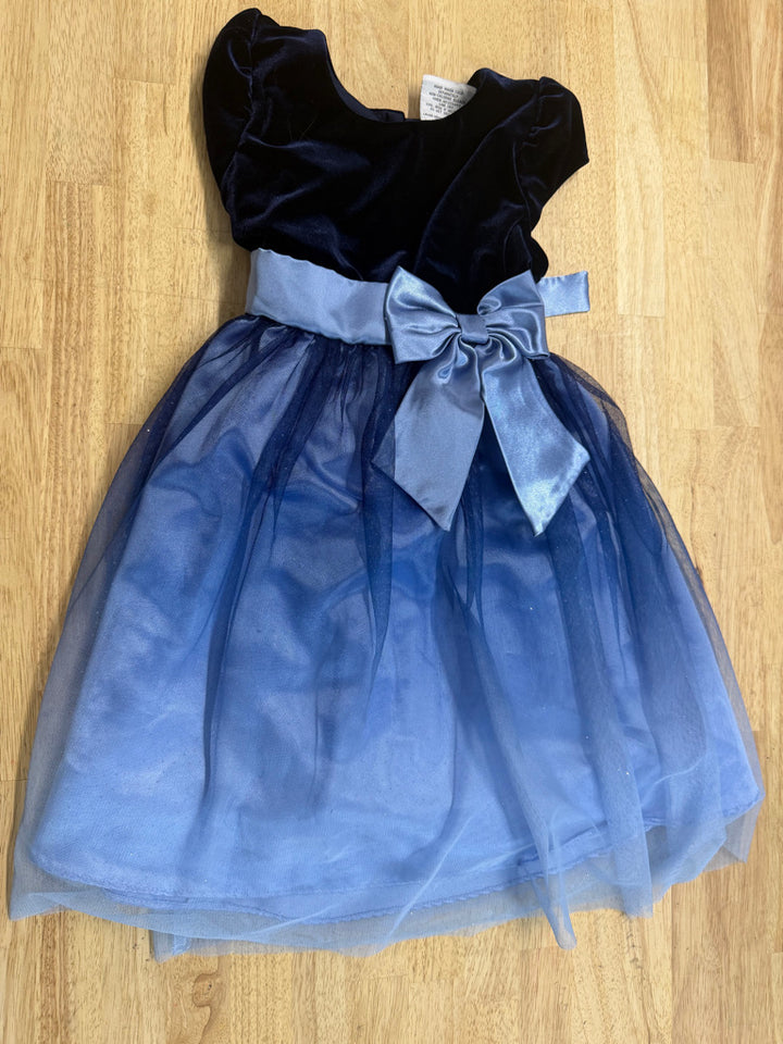 Jona Michelle Special Occasion Dress – 5 | Blue Tulle Skirt Velour Bodice Satin Bow