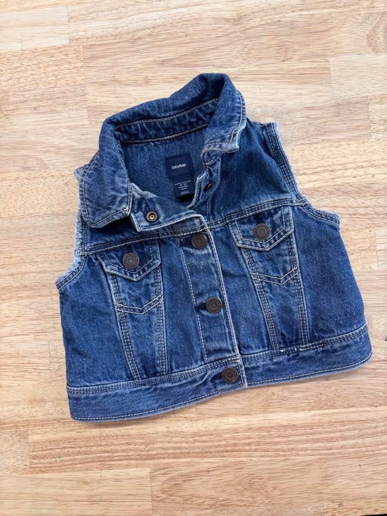 GAP 18–24 Month Denim Vest – Medium Wash - Nest and Sprout - Consignment