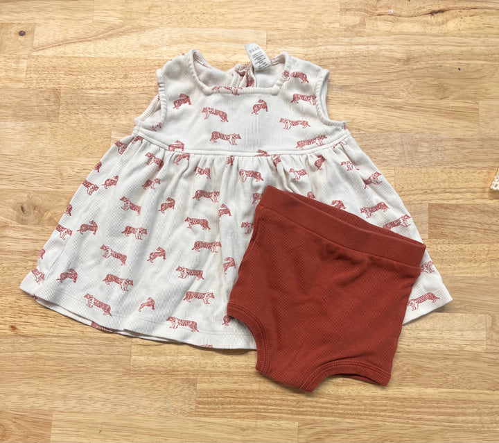Kate Quinn Dress & Diaper Cover – Size 6–12M (Tiger Print)
