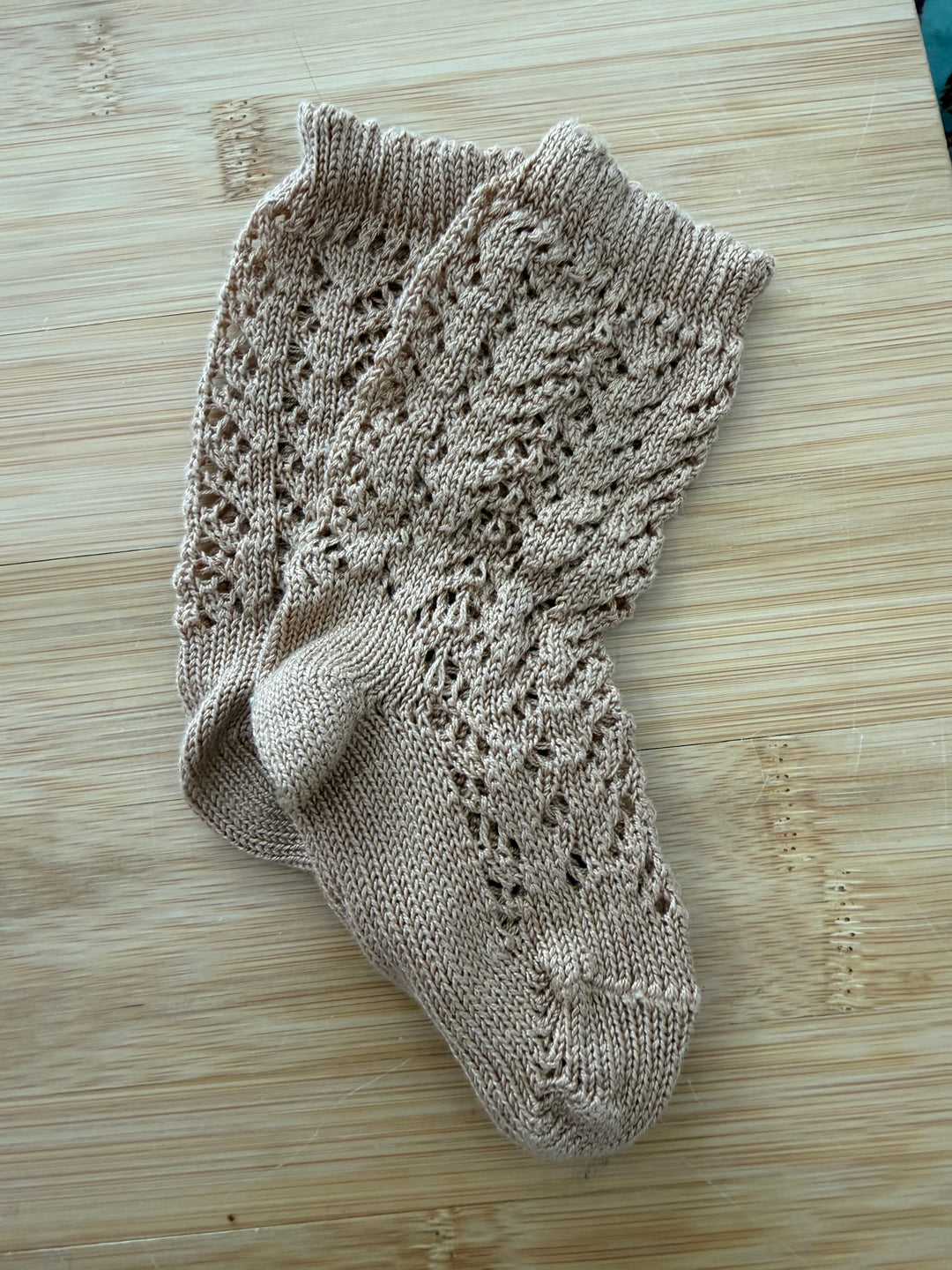 Open Work Brown Knit Sock – Est. 1–3Y