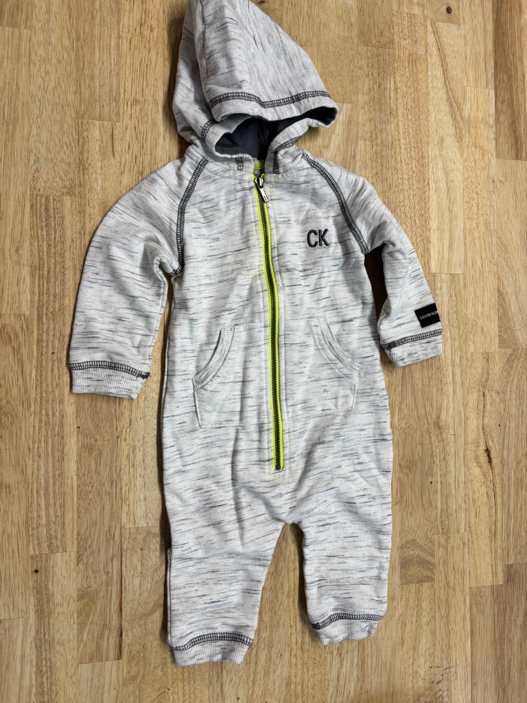 Calvin Klein Hooded Romper – play 3–6M - Nest and Sprout - Consignment