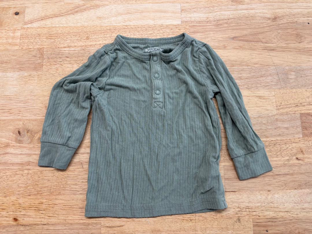 Purely Soft by Carters Ribbed Shirt – Size 9M (Sage Green)