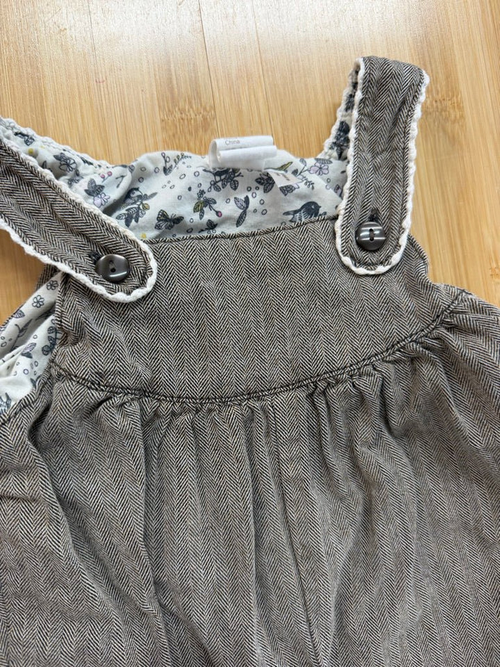 H&M Hatch Floral Lined Overalls – 9–12M - Nest and Sprout-Consignment