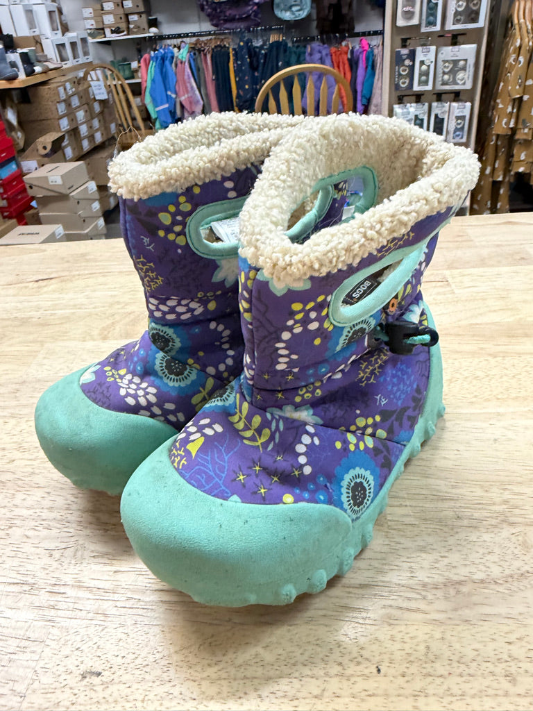 Bogs Winter Boot  | Turquoise with Purple Floral Print | -10 to -20 Rated