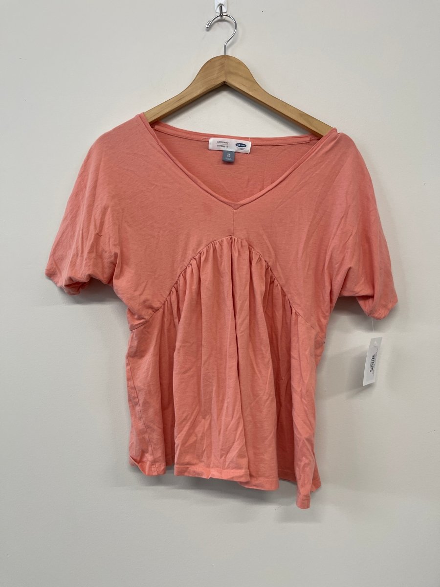 Old Navy Maternity Short Sleeve Top – XS (Peach, V - Neck) - Nest and Sprout - Consignment