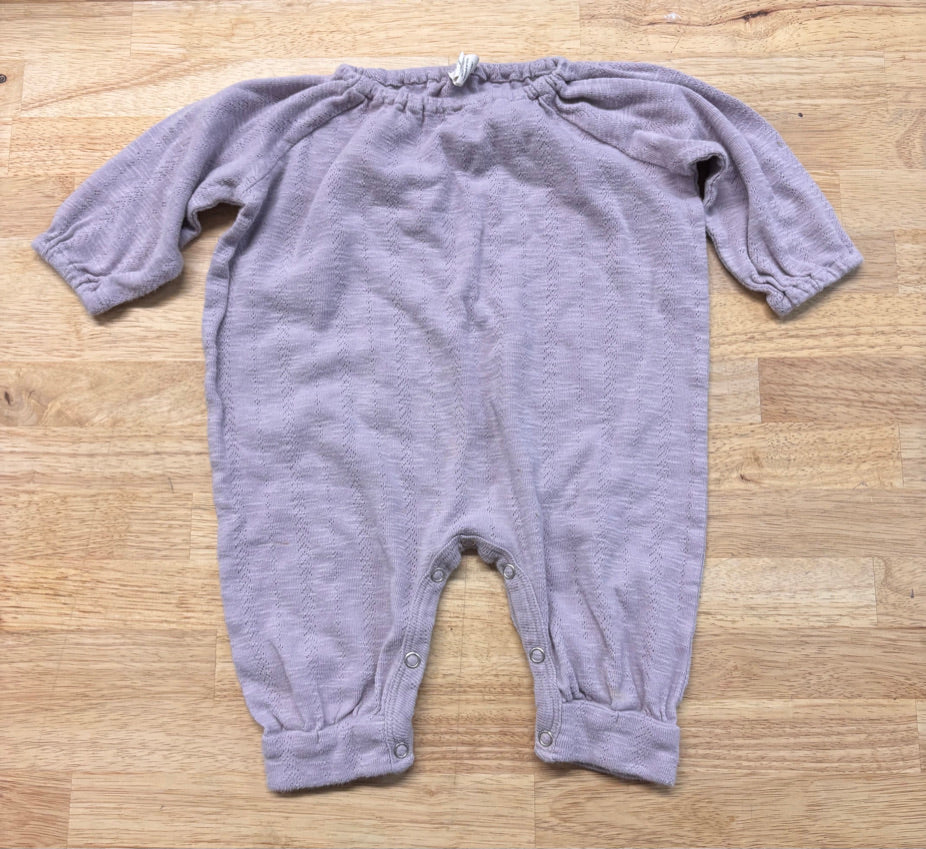 Kate Quinn Romper – 3–6M Lavender Percale