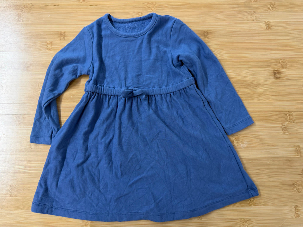 Silkberry Long Sleeve Dress – 18–24M | Stone Blue Terry Interior