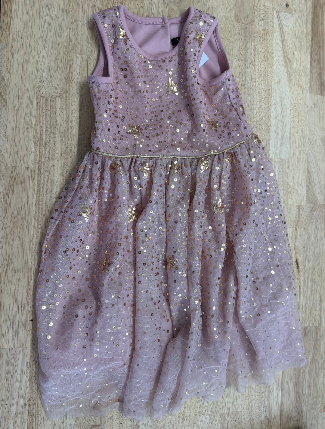 George Special Occasion Dress – 6 | Light Pink with Gold Sequins and Stars