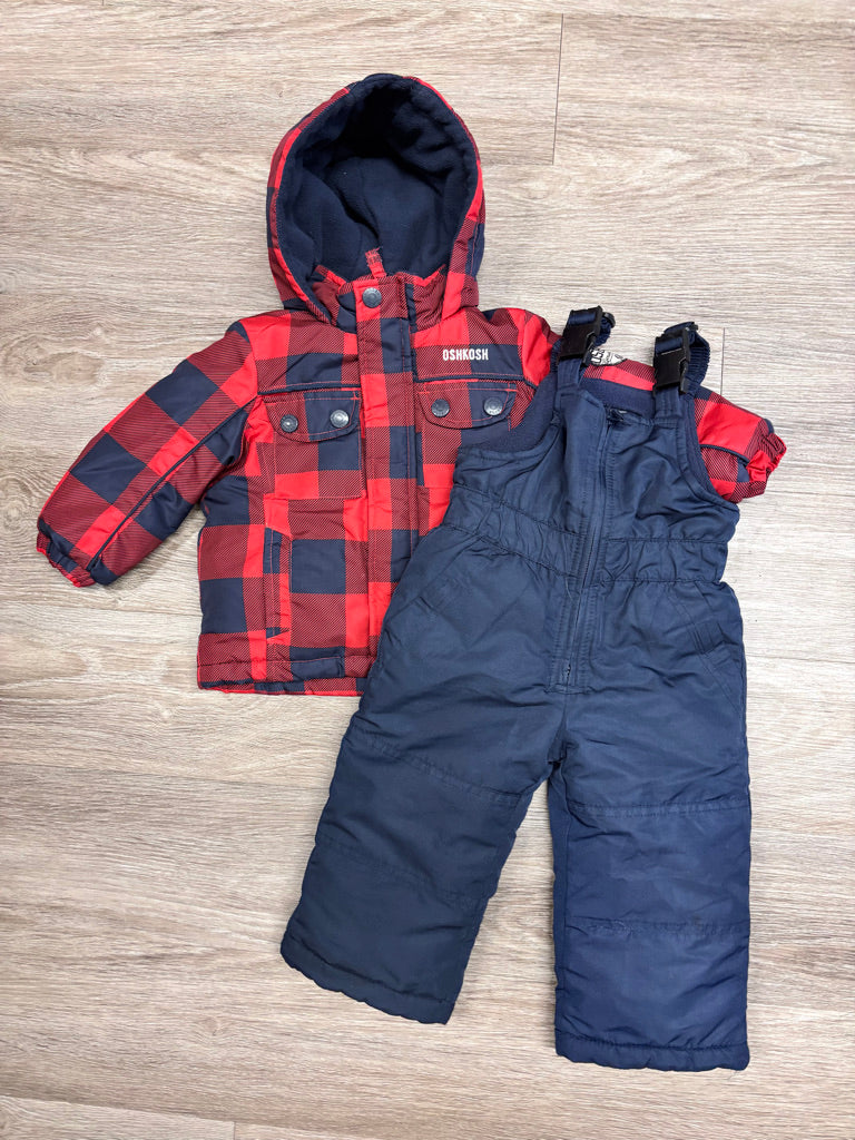 OshKosh 18M Buffalo Plaid Snowsuit Set