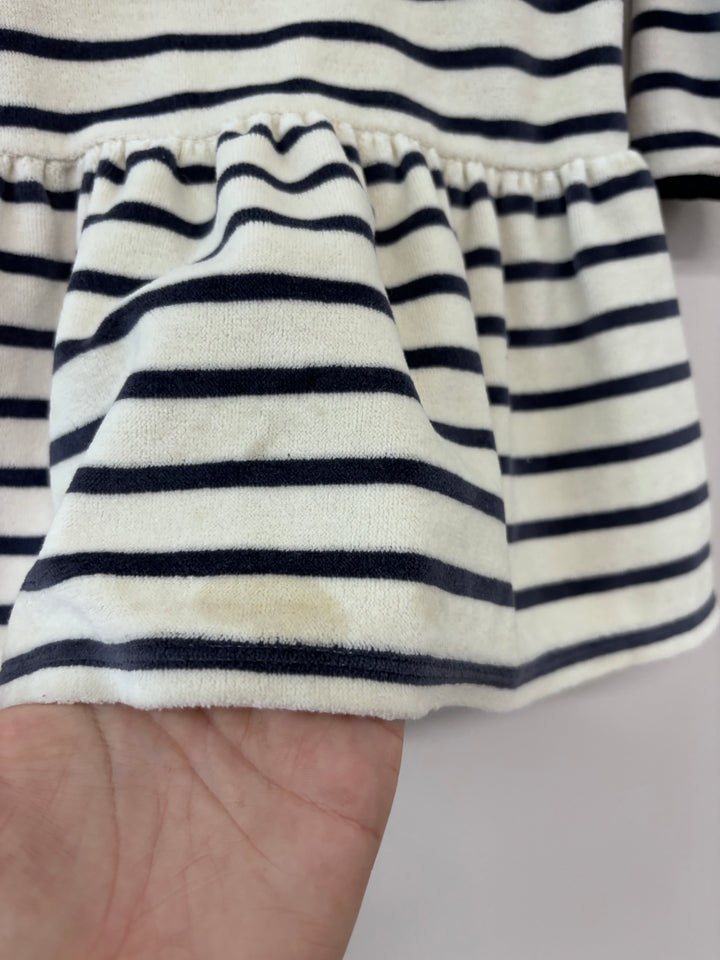 Petit Bateau Size 24 Month Terry Stripe Dress / stain