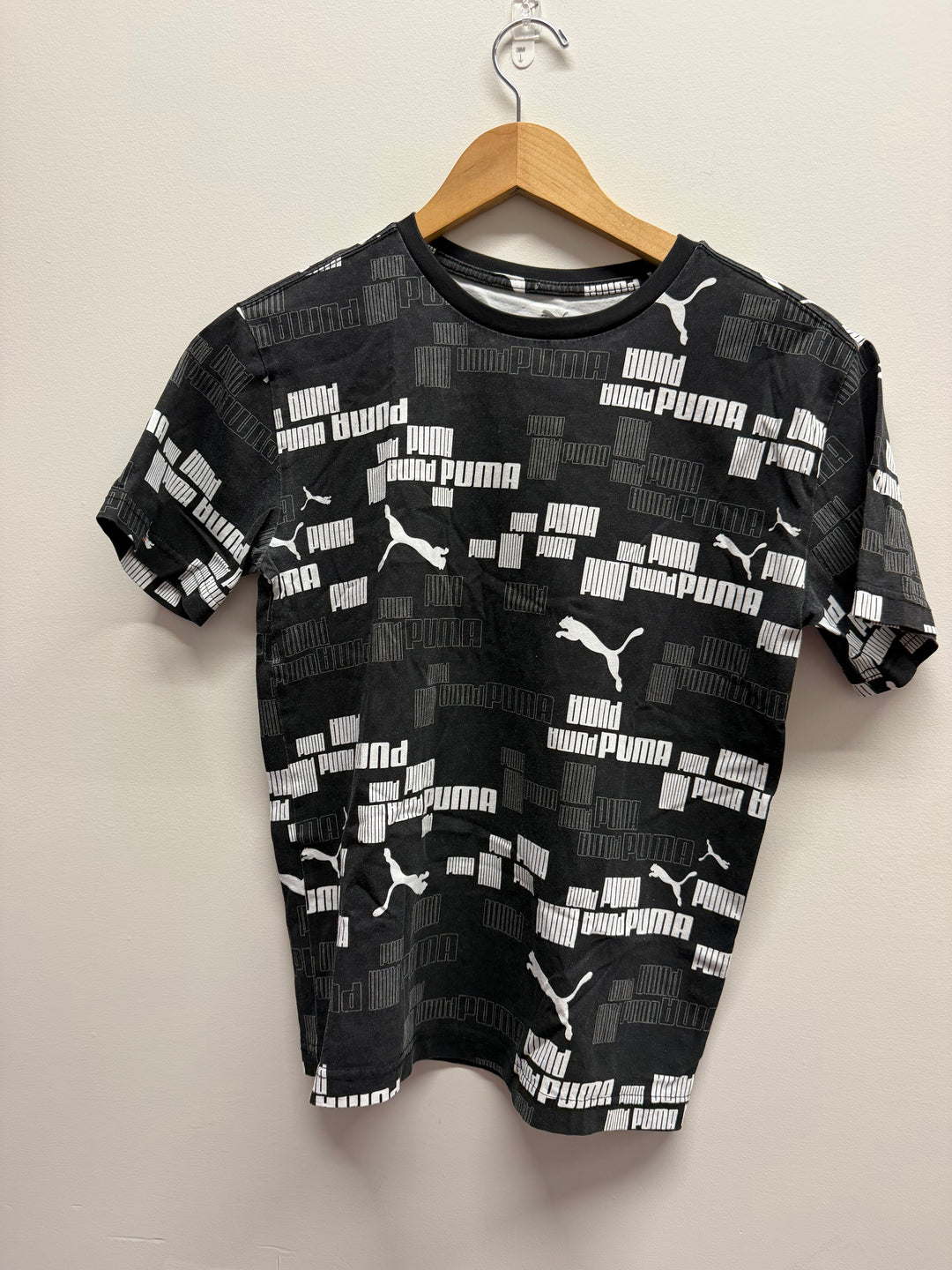 Puma Black Logo Shirt – 14/16 | Styled Wash Look