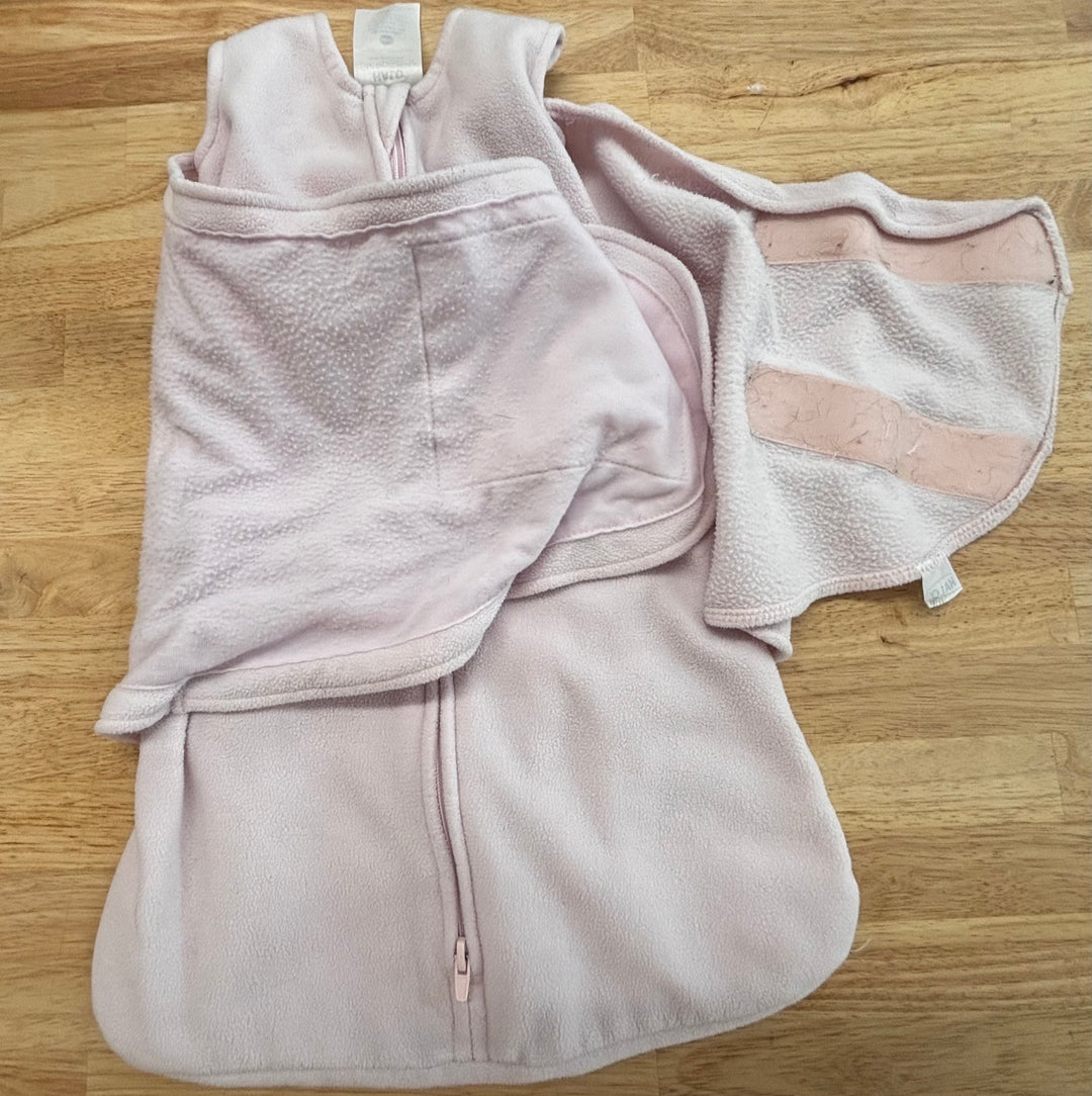 HALO Fleece Swaddle Sleep Sack (0–3M, Pink – Fair Condition)