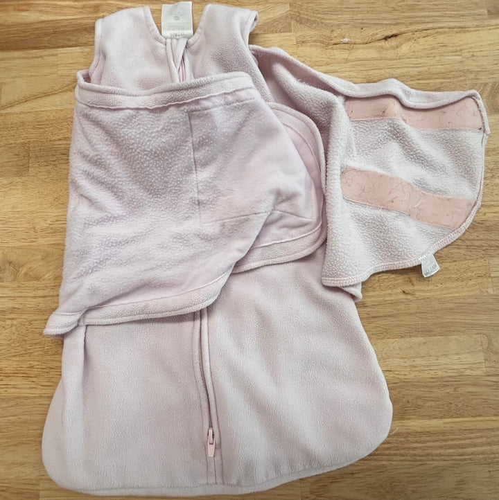 HALO Fleece Swaddle Sleep Sack (0–3M, Pink – Fair Condition)