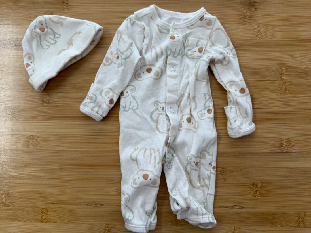 Carter's Snap-Up Sleeper & Beanie Set – Premie | Koala Bear Print
