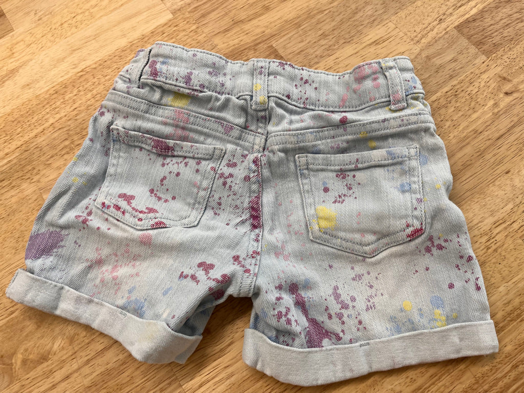 George Size 6 Denim Shorts - Light Wash Paint Splatters