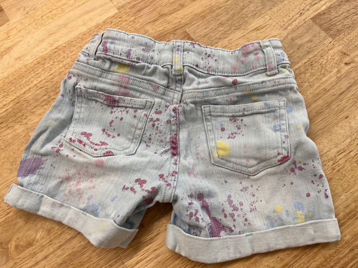 George Size 6 Denim Shorts - Light Wash Paint Splatters