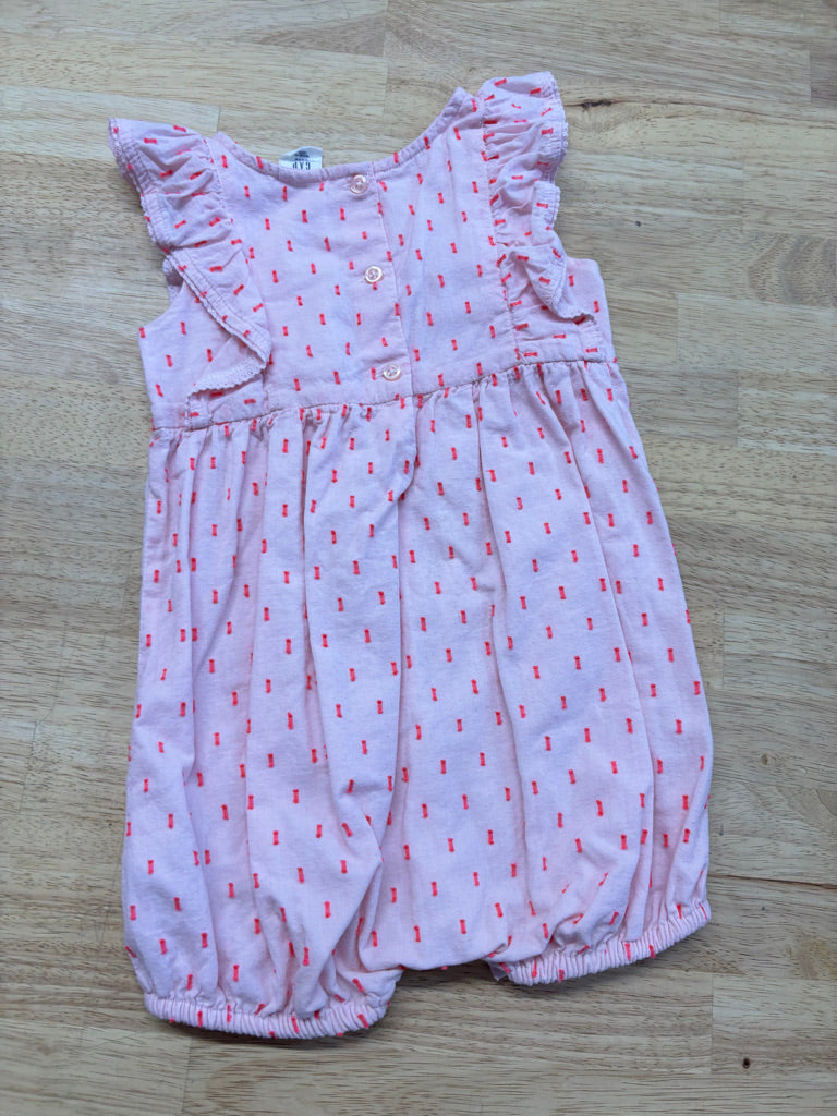 Gap Short Romper – Light Pink | 6–12M