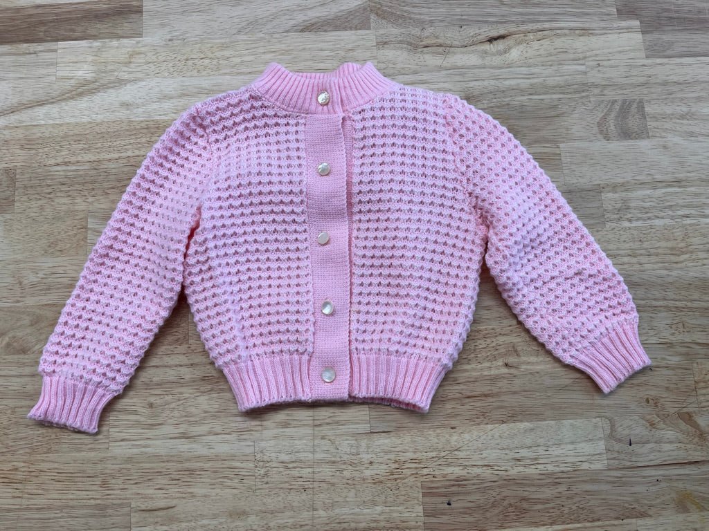 Knitwear Pink Knit Cardigan – Size 2 – Vintage - Nest and Sprout - Consignment