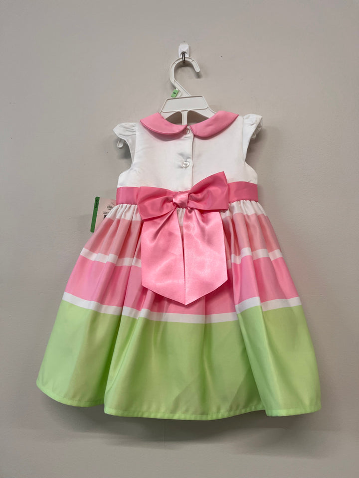 Little Me 2T Pink & Green Special Occasion Dress NWT