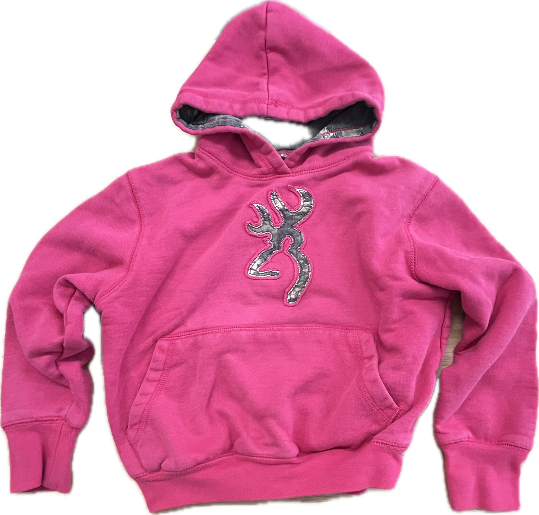 Browning Hoodie YS - Pink with Camo