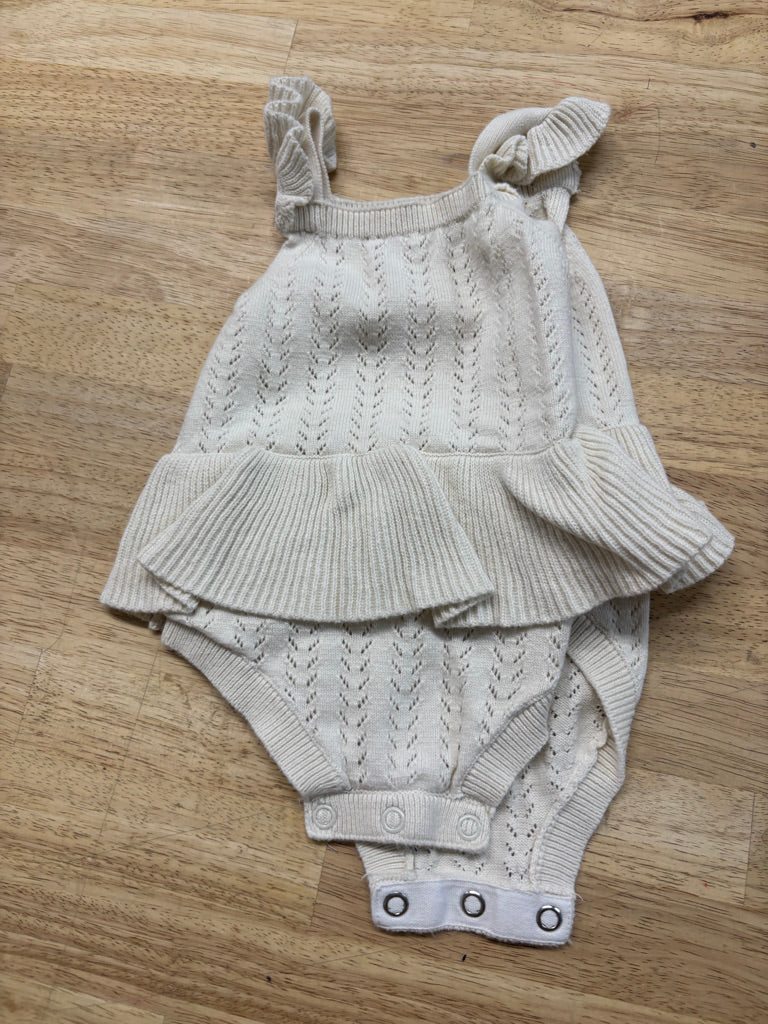 Little Planet by Carter’s Beige Bodysuit Dress Knit | Size 3M