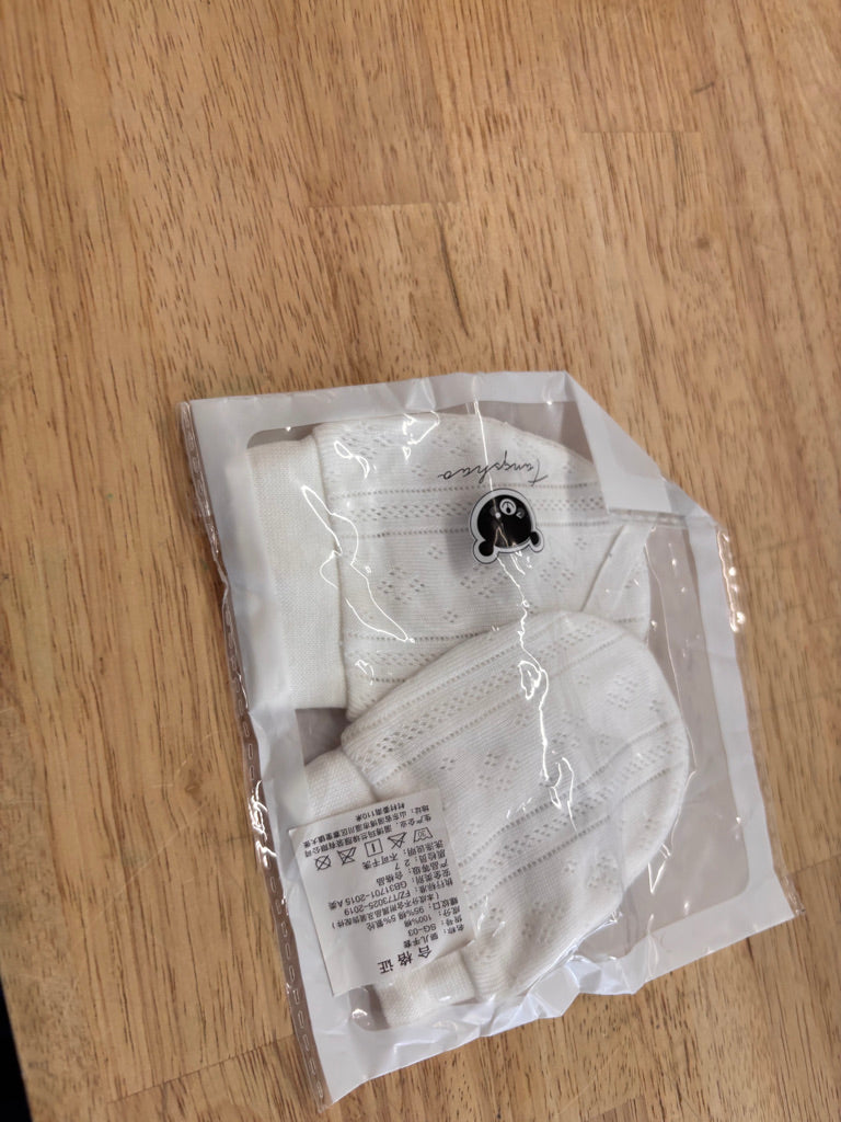 White Knit Baby Mittens (New in Package)