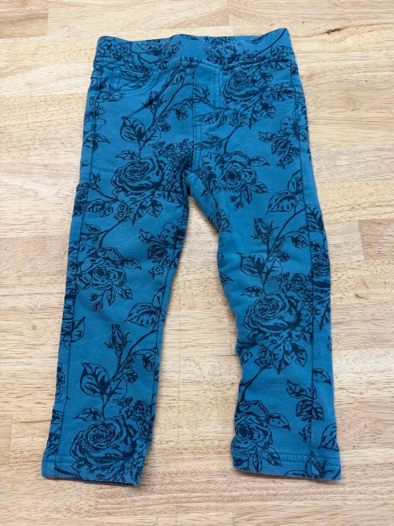 Tea Collection Blue Floral Cotton Legging – 2 | Play - Nest and Sprout-Consignment