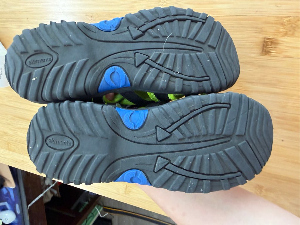 Elements Closed-Toe Sandals – Youth 4 | Black Blue & Green - Nest and Sprout-Consignment