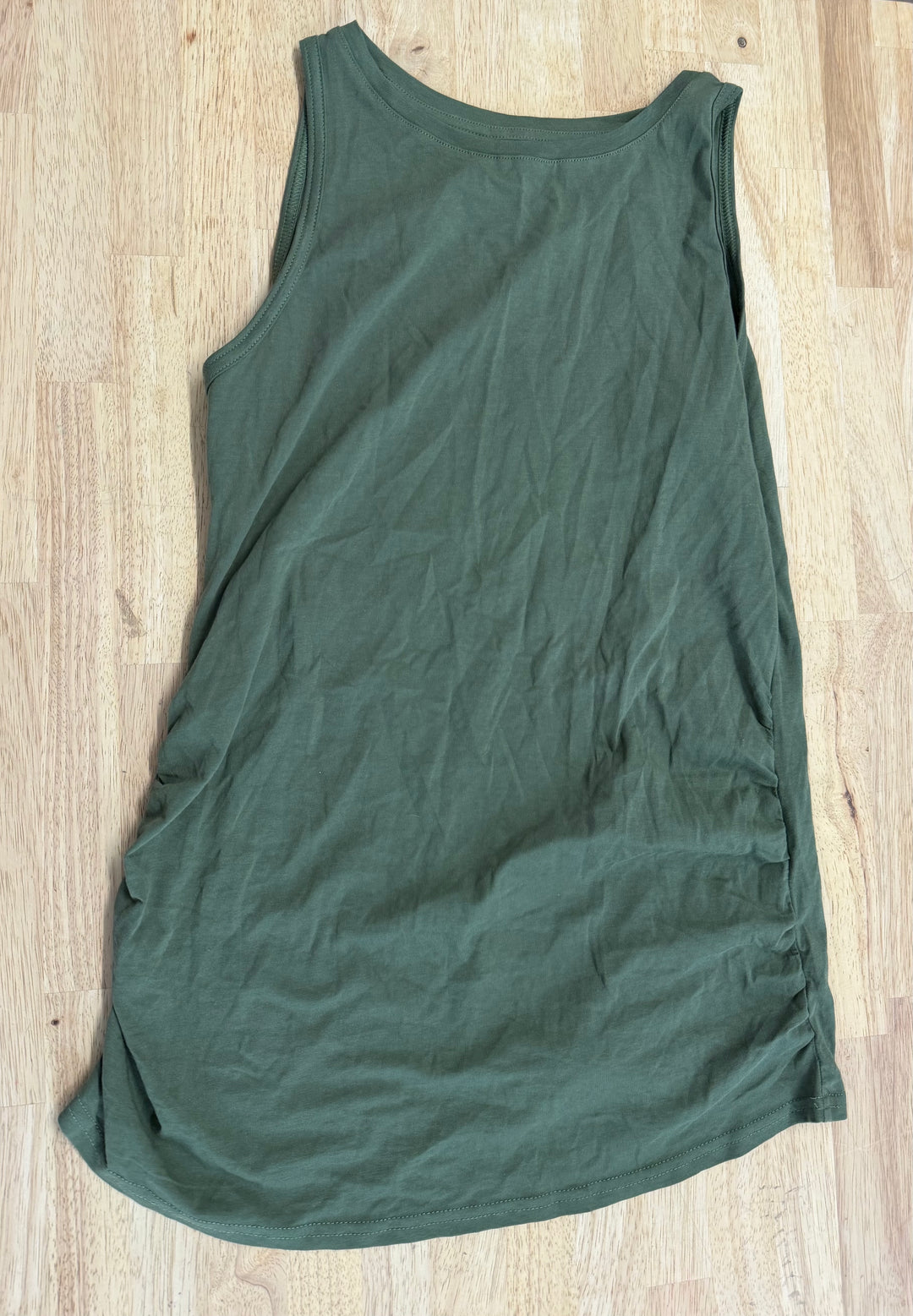 Pact Organic Maternity Tank Top – M | Sage Green Ruching