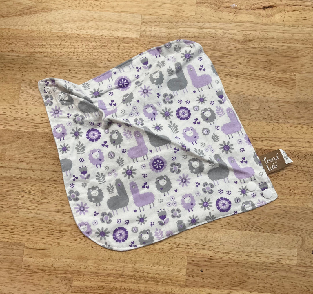 Trend Lab Cotton Snap Bib – Llamas/Gingham