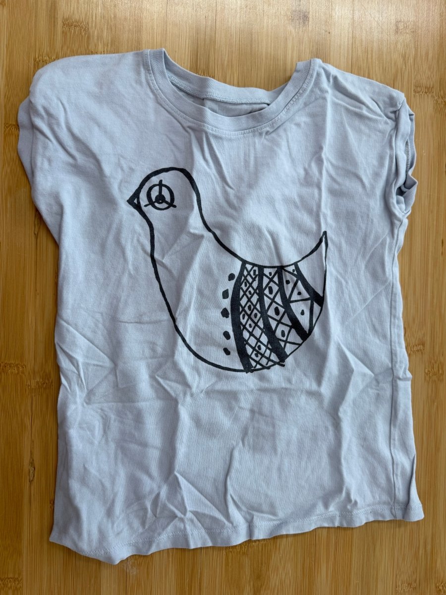 Tea Collection Shirt – 8 | Light Blue Navy Bird Print - Nest and Sprout-Consignment