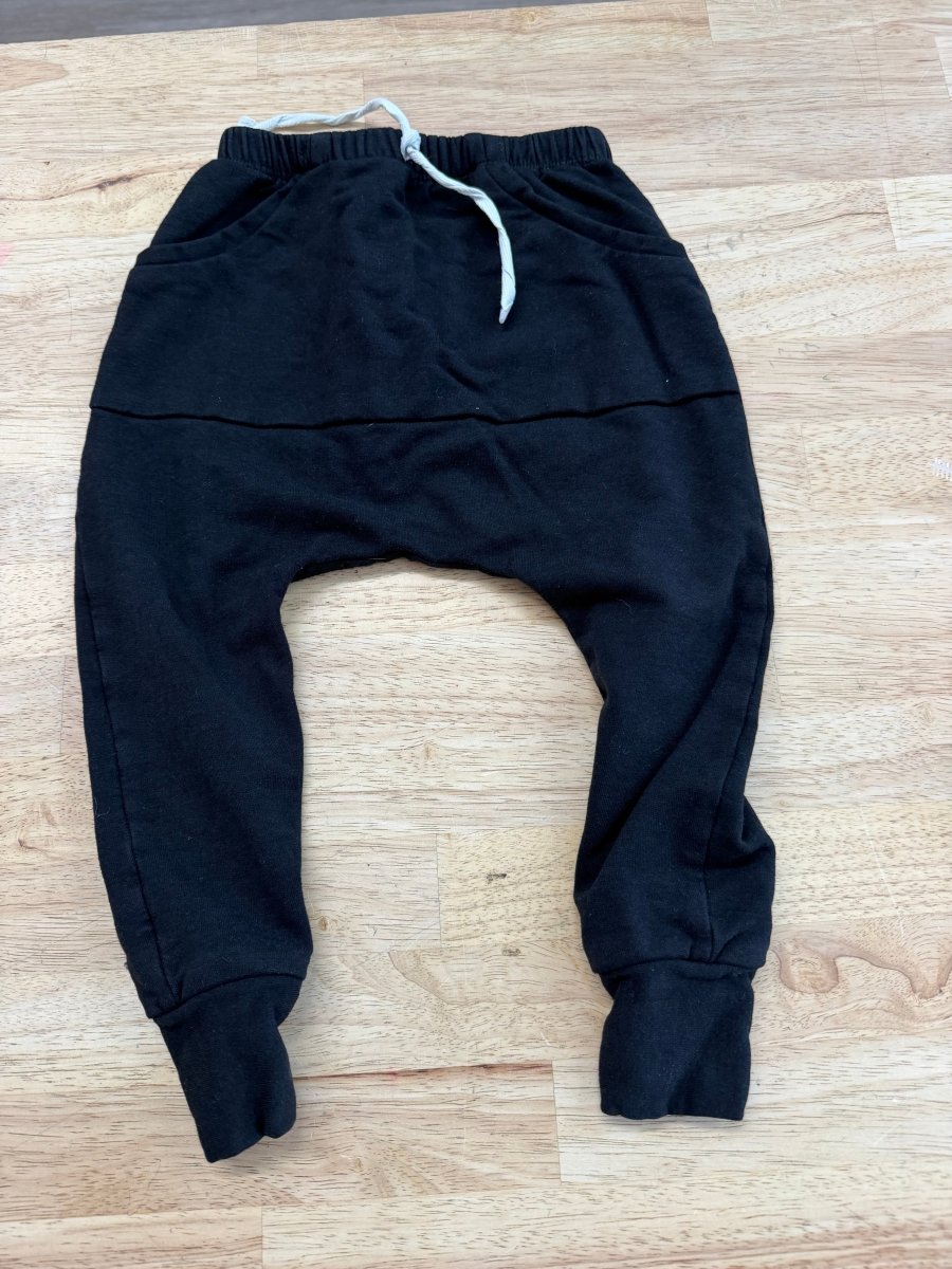 Posh & Cozy Harem Pants – 12-18 Months | Black - Nest and Sprout-Consignment