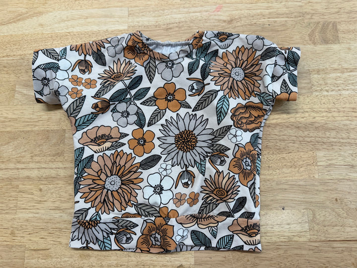 Gro by Zoe Grow-With-Me Shirt – 1-3Y | Orange Floral with Cream Backdrop