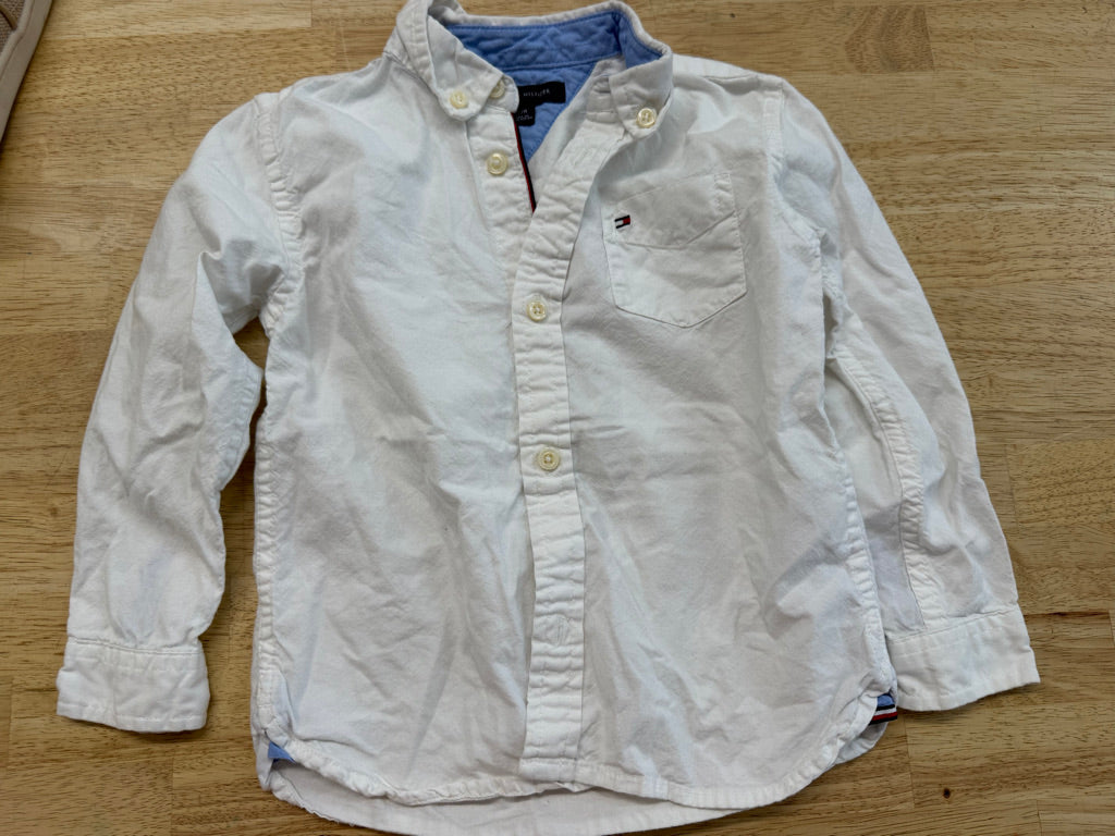 Tommy Hilfiger Button-Up Shirt – 3T | White Medium Weight