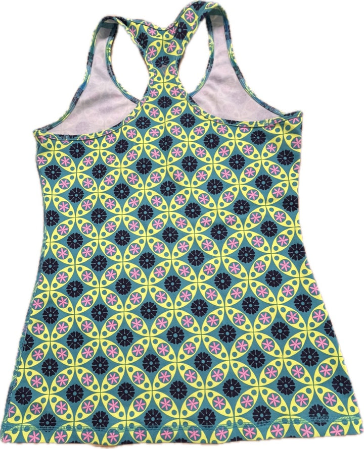 Ivivva Size 14 Racerback Tank – Green Geometric